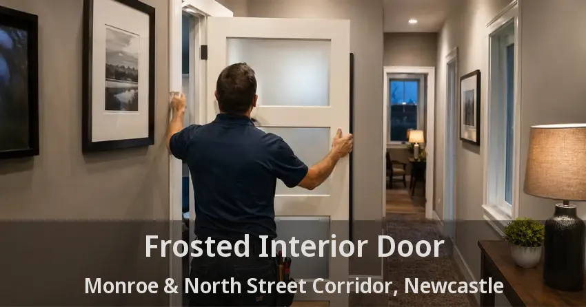 Frosted Interior Door Monroe & North Street Corridor, Newcastle - ON