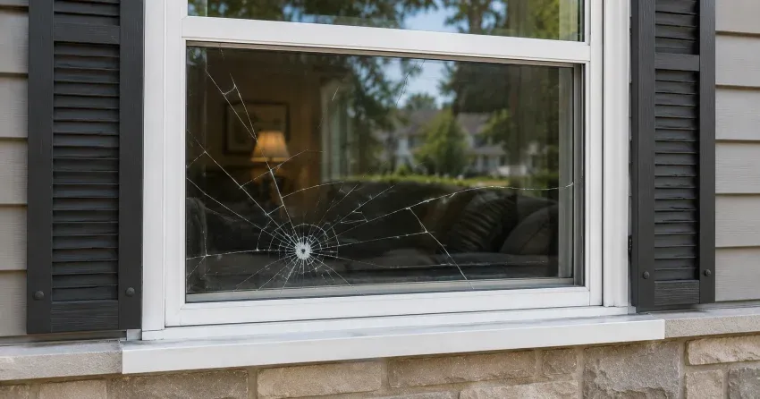 technician measuring window opening for emergency glass replacement Newcastle