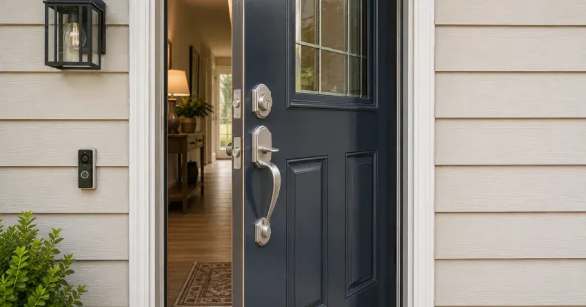 energy-efficient exterior door upgrade installation in Community Complex, Newcastle