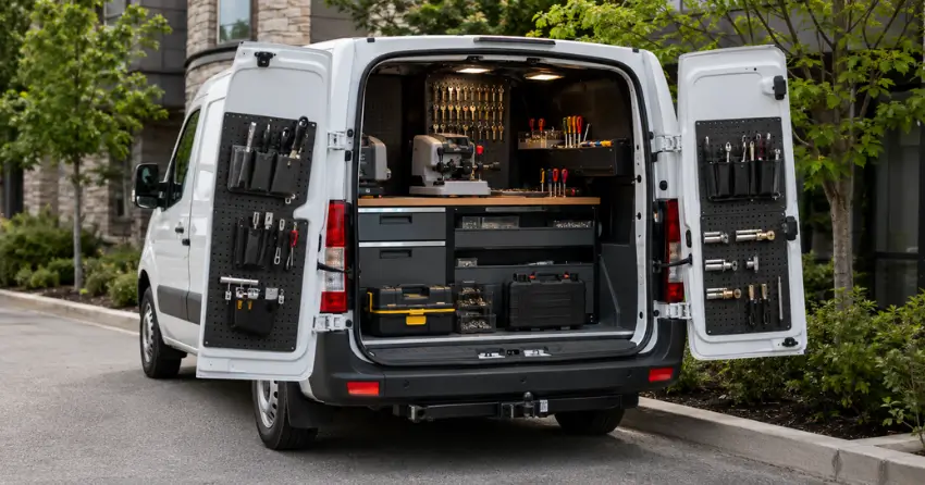 mobile locksmith service vehicle equipped with tools in Newcastle
