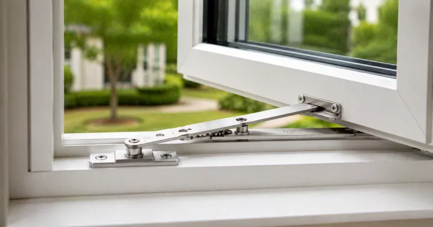 technician replacing casement window hinge in Newcastle