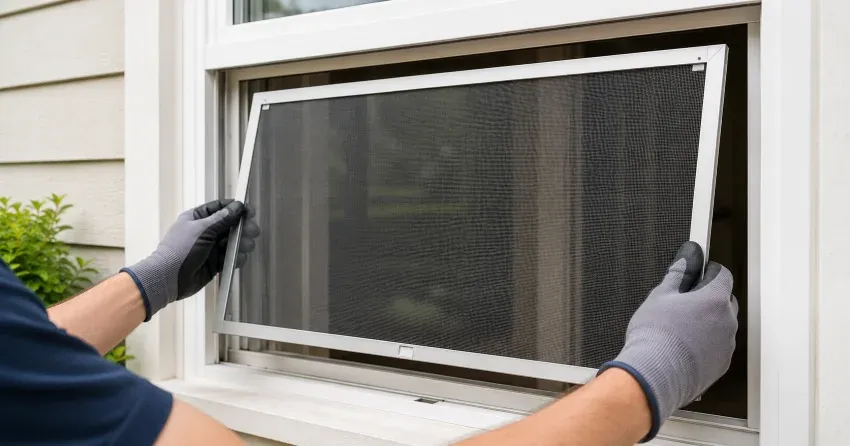 technician repairing a window sash and balance system in Monroe & North Street Corridor, Newcastle